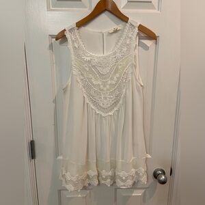 Sheer lace tank, size women’s medium